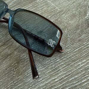 Vintage Chanel Rectangle Sunglasses Y2K Rhinestone CC